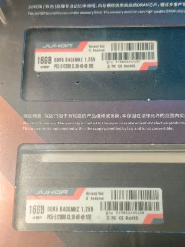 Memória Juhor 2x 16Gb DDR5 6400 CL38 preta (s/ RGB)- @LJCEletro