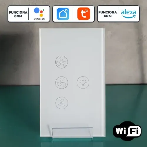 Interruptor Inteligente WIFI Ventilador de Teto - Compatível com Alexa e Google - Tuya