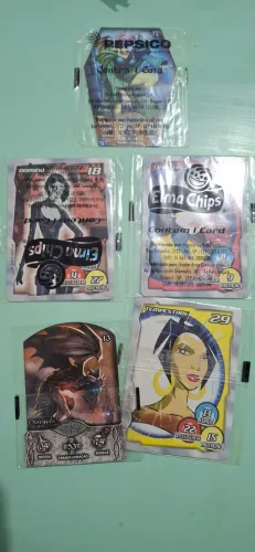 5 Cartas Salgadinho Elma Chips Marvel e Vampiro