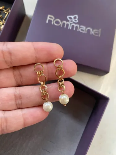 Brinco Rommanel com pérola