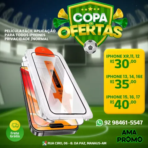 PELÍCULA DE FÁCIL APLICAÇÃO PARA IPHONE