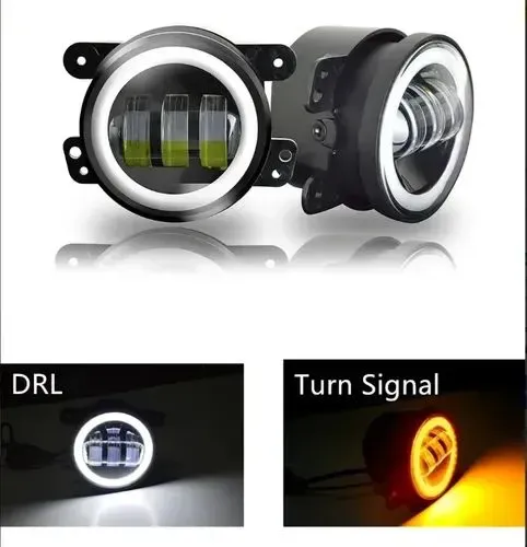 Farol Projetor Ultra Led DRL Luz Diurna Seta Amarela