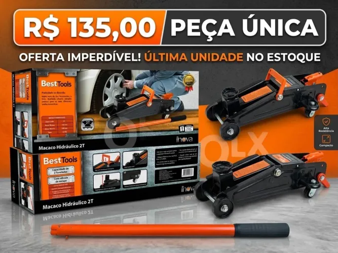 Macaco Hidráulico 2 Toneladas BestTools - Na Caixa (PEÇA ÚNICA!)