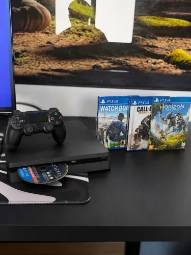 PS4 Slim 1 Controle + Jogos