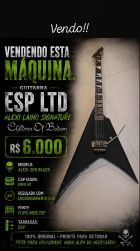 Guitarra ESP LTD Alexi Laiho Signature Alexi-200 Black