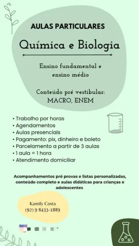 Aulas particulares de química e biologia