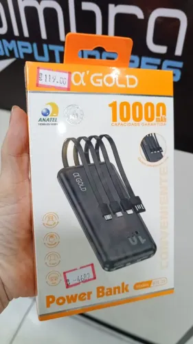Carregador Portátil Power Bank 10000 mAh AGold BTE-29 Com 4 Cabos - Loja Coimbra Entrega