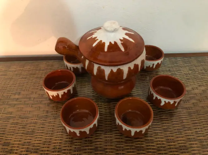 Aparelho de cerámica para fondue de chocolate 