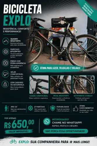 Bicicleta aro 26 semi nova 