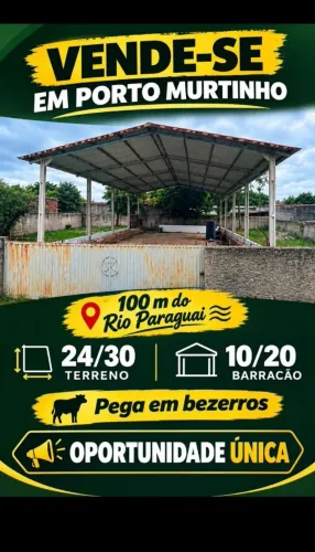 Vende-se se terreno em Porto Murtinho-MS, a 100 metros do Rio Paraguai.