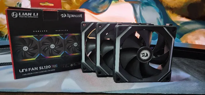 Kit Fan Com 3 Unidades Lian Li Uni Fan Redragon