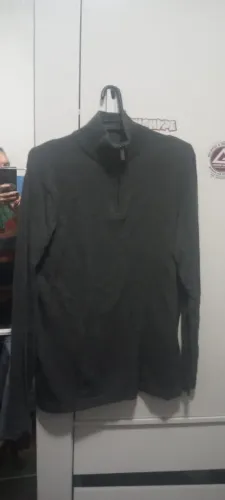 Suéter Masculino Gola Alta Tricot Meio Zíper