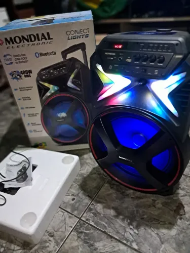 Caixa Amplificada 400 Watts,Bluetooth, usb,aux com Leds,Semi Nova Impecável!