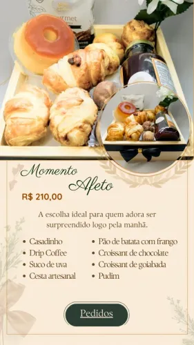 Surpresa Romântica: Cesta de Pequeno-Almoço Artesanal (Reserva Hoje)