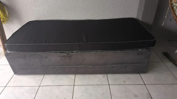 Base box + colchão solteiro (entrego com taxa)