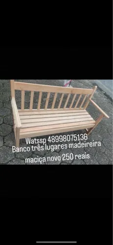 Banco três lugar novo madeira maciça elcalipto 