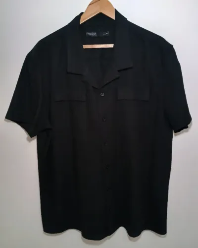 Camisa Boxy Request Linho Preta Masculina G