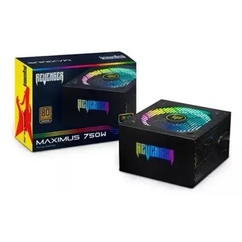 Fonte Atx 750w 80 Plus Bronze Pfc Ativo Bivolt Revenger Rgb Cor Preto 110v/220v