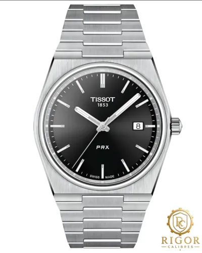 Relógio Tissot PRX 40mm T137.410.11.051.00 Mostrador Preto, Quartz Calibre F06.115, Safira