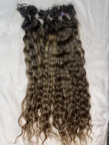 Cabelo cacheado loiro mel (humano) 65cm/230g
