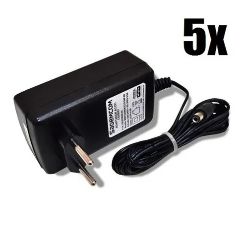 kit 5 unid Fonte Bivolt 12V 2A com Led Plug P4 Sagemcom