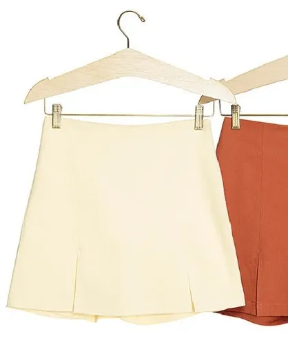 Short saia novo M bege claro nude creme