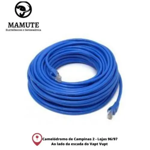 Cabo De Rede Azul 30 Metros Rj45 Crimpado Cat5e Internet Lan