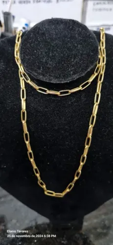 Corrente cartier de moeda banhada a ouro 18k