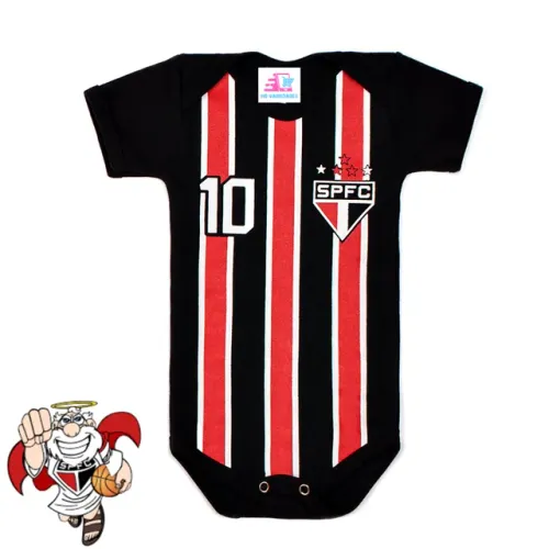 Body temático São Paulo - Body para Bebê Mesversario 