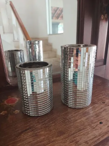 Porta velas espelhado