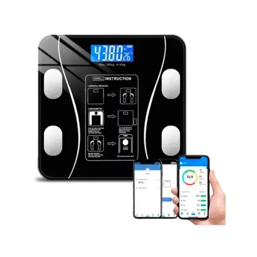Balança Digital Bioimpedância Bluetooth Aplicativo Peso Analisador Corporal Gordura 180Kg