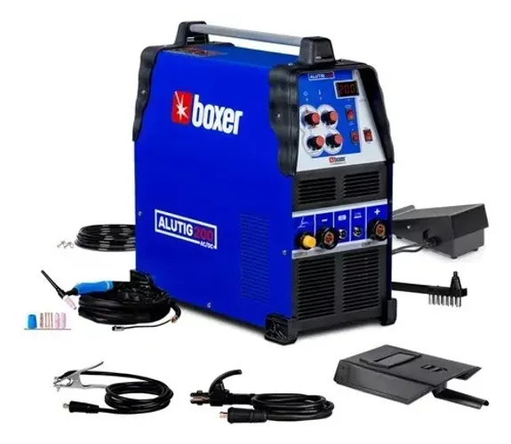 Máquina de solda inverter Boxer AluTIG 200 AC/DC azul e preta 60Hz 110V/220V