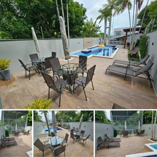 Espreguiçadeira + mesas para área externa