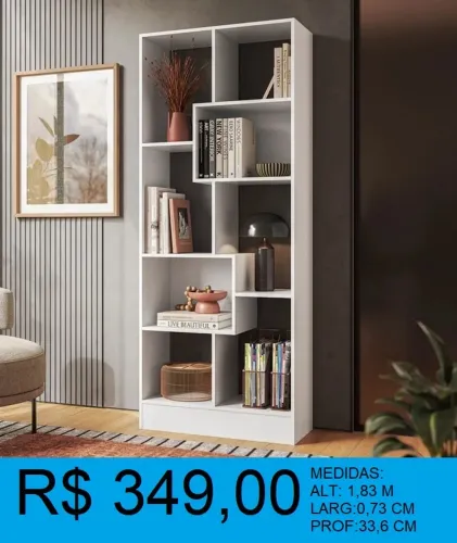 Multi uso livreiro prateleira - Entrega e montagem grátis 