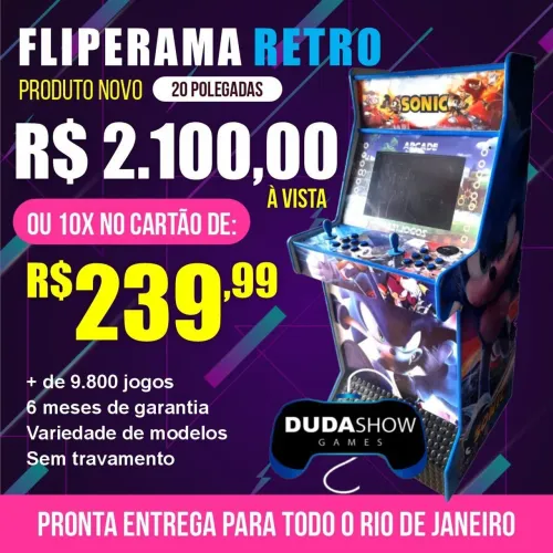 FLIPERAMA RETRO 9.800 JOGOS - PRONTA ENTREGA RJ