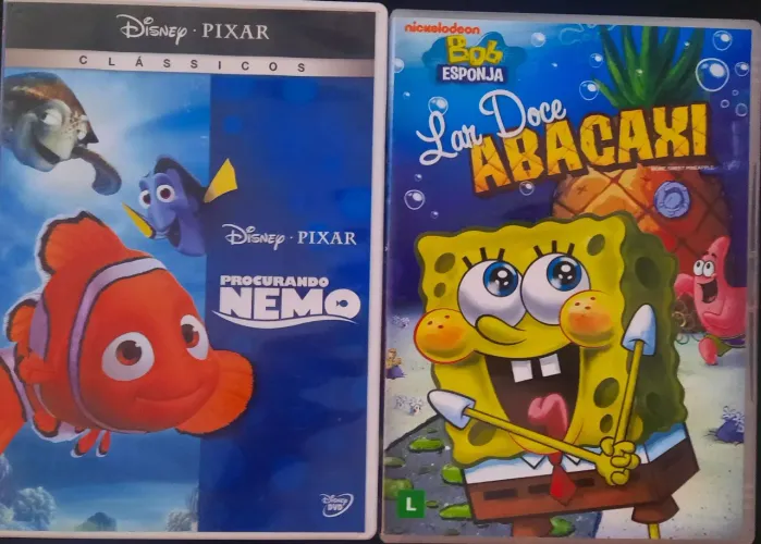 2 DVD INFANTIS NEMO E BOB ESPONJA