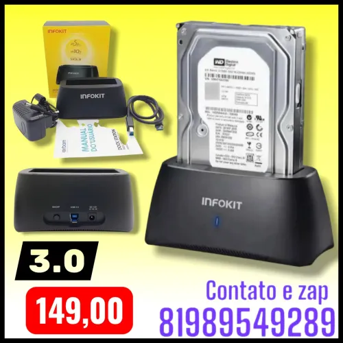 Dock Station para HD/SSD SATA Infokit, modelo ECASE-Z320.