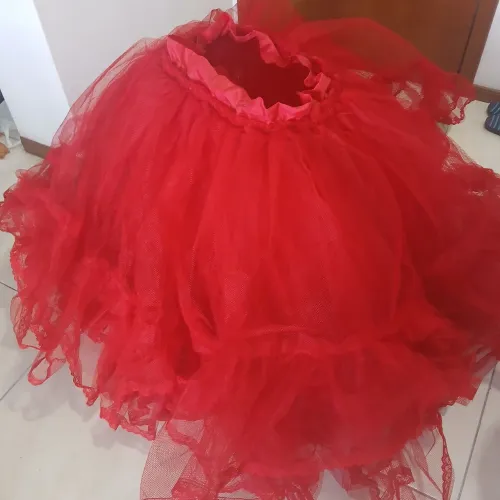 Saia de Tule Vermelha