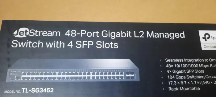 Switch Tp- Link Gerenciáveis Jetstrem 48p Gigabit L2 Managed, 4 Sfp Slots TI-sg3452
