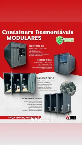 Container desmontáveis canteiro obras completo