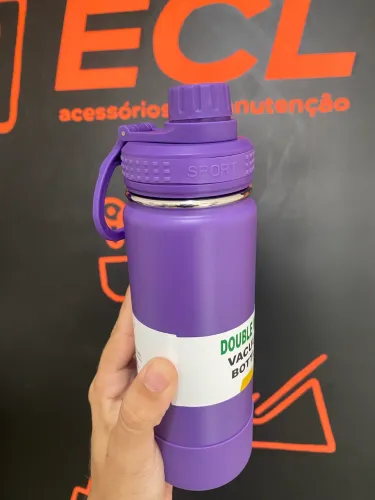 Garrafa térmica lilás 540ml com proteção