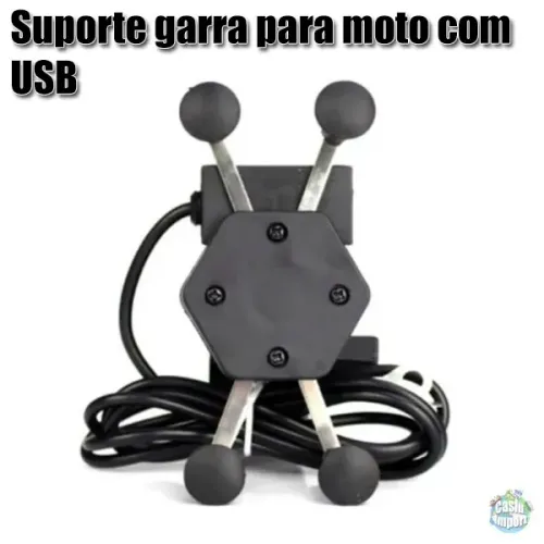 Suporte Garra Celular Para Motos Universal Com Carregador Usb