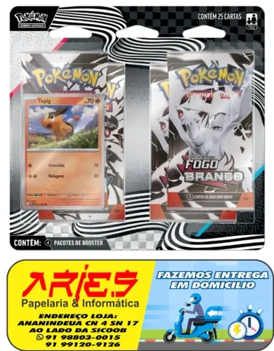 BLISTER QUADRUPLO POKÉMON TEPIG 25 CARTAS NO TOTAL