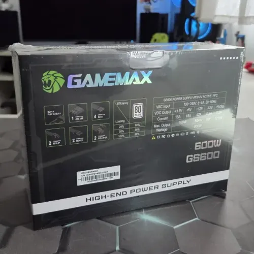 Fonte 600W Gamemax GS600 80 Plus "Novo/Loja"