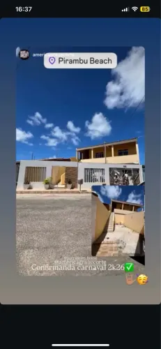 Casa para temporada de carnaval em Pirambu 
