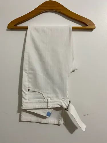Calça feminina de sarja, tamanho 38