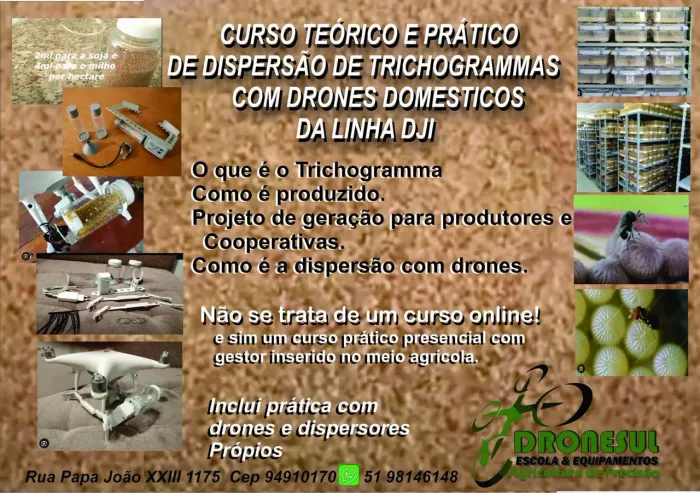 Curso teórico e prático de dispersão de Trichogramma com drones