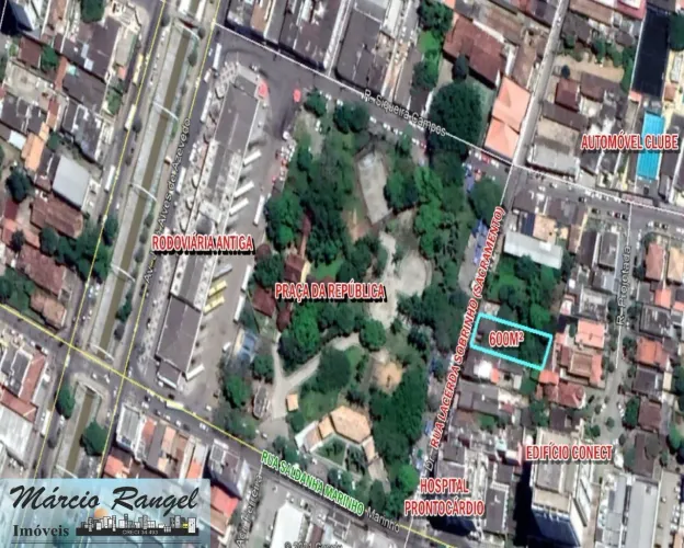 Terreno, centro, próximo rodoviária , na Praça da Republica, área 13,6mX43m