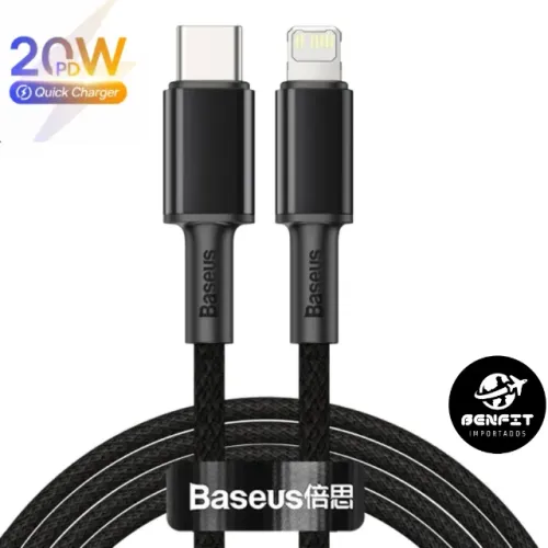 Cabo Baseus C x Lightning Pd 20w 2m Compatível com iPhone iPad