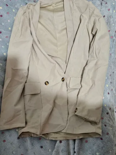 Blazer Oversized de Botão Estilo Antigo